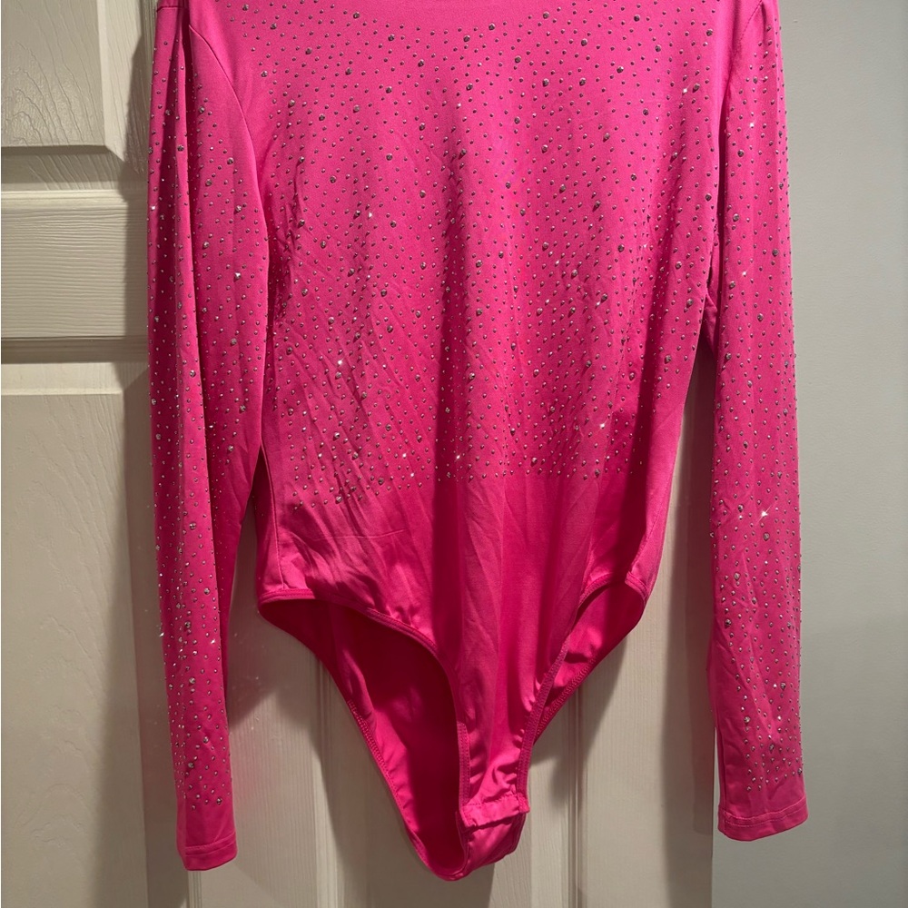 Hot Pink Rhinestone Bodysuit 💖 (Size XL)